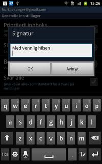 Enten du bruker Gmail-appen eller en annen e-post-app på Android-mobilen, har du antagelig mulighet til å få automatisk signatur på e-postene dine.