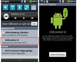 Android: Etter at du trukket ned varslingsfeltet fra toppen av skjermen, må du aktivere