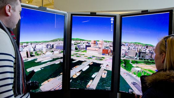 Her står vi inni Google Earth-