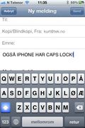 Du aktiverer Caps Lock ved å trykke raskt to ganger på Shift-tasten.