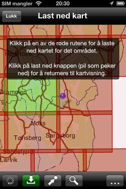 Kartene kan lastes ned lokalt på telefonen, og brukes selv uten mobildekning. Hver kartrute koster 7 kroner.