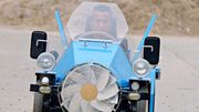 Les Denne bilen drives av vinden