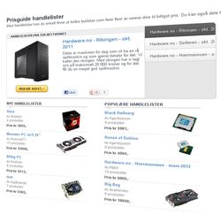 I prisguiden ligger det en rekke handlelister.