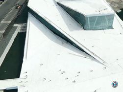 Med teknologien til C3 Technologies kan Apple gi svært detaljerte luftbilder av storbyer. Her er Operaen i Oslo. (Foto: Stillbilde fra video, C3 Technologies)