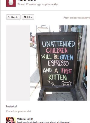 Morsomme skilt er en gjenganger på Pinterest.
