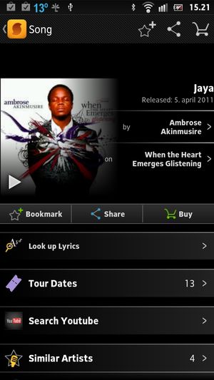 SoundHound har mange funksjoner.