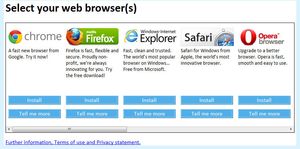 Meldingen som gir deg flere nettleser-valg. Fra Browserchoice.eu.