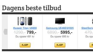 Hver dag finner vi de beste tilbudene i norske nettbutikker.
