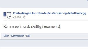 «Håhåhåhå...lykke til!» og «au... dette skjærer seg...» er et par av tilbakemeldingene statuseieren har fått etter denne.