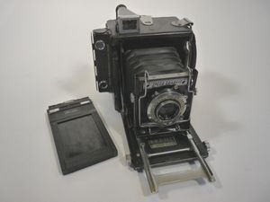 Graflex Speed Graphic mellomformatkamera.
