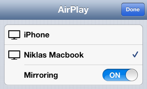 AirServer støtter speiling av skjermbildet fra både iOS og OS X Mountain Lion.