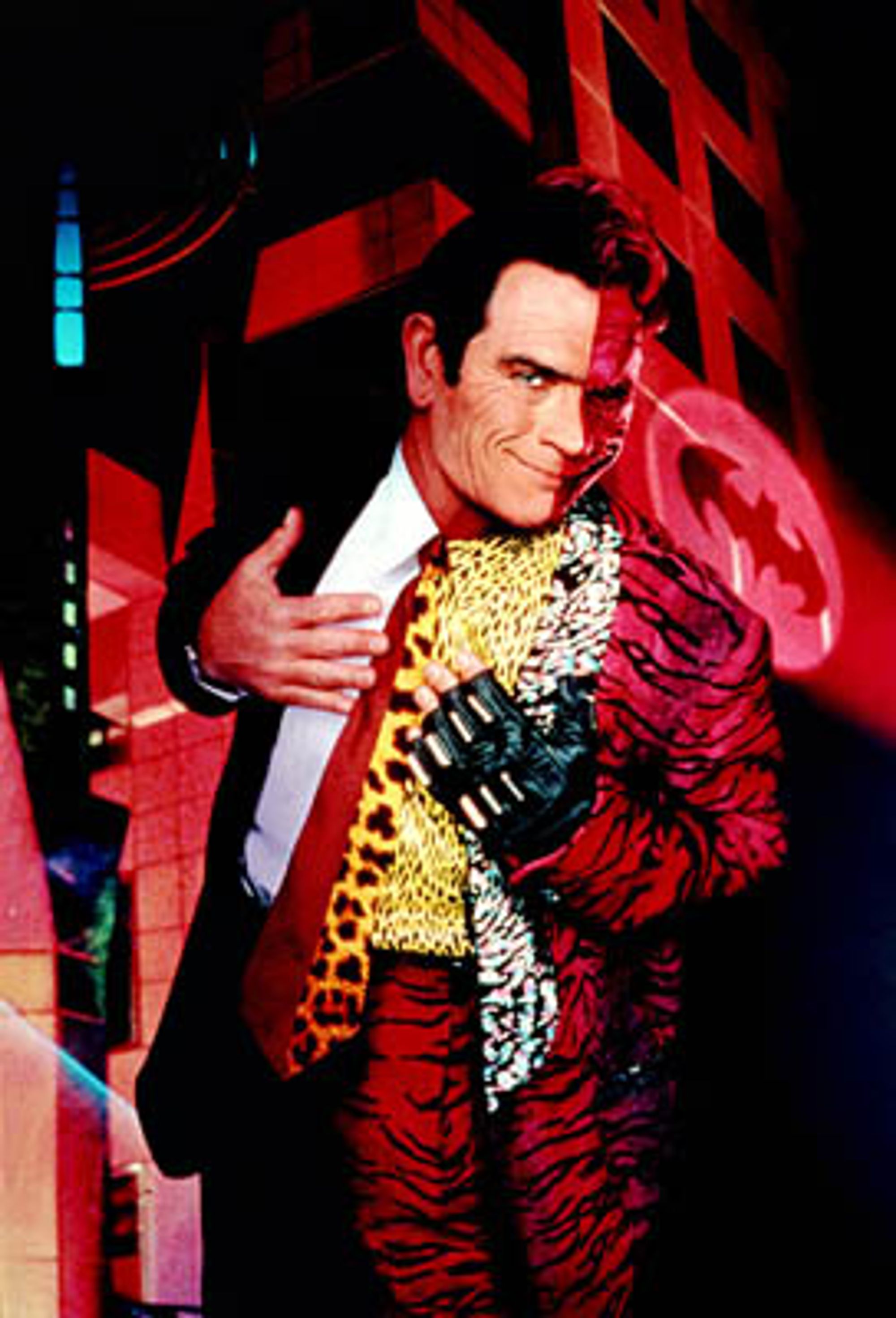 Slik så det ut da Tommy Lee Jones spilte Two-Face i Batman Forever.