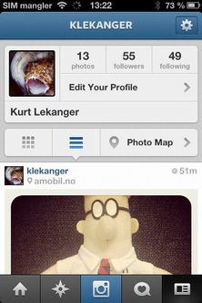 Slik ser brukerprofilene ut i Instagram 3.0.
