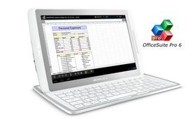 Slik ser Archos 101 XS ut med tastaturdokkingen i bruk.