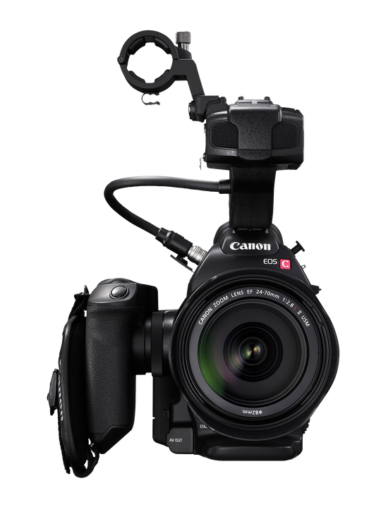 EOS Cinema C100 har et grep man kan ta av og på..