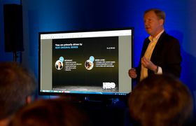 Hervé Payan fra HBO Nordic hadde mye spennende å fortelle, selv om Powerpoint-presentasjonen var noe underveldende.