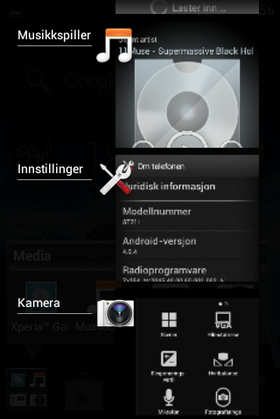 Slik er fleroppgavebehandleren i Android OS 4.0.4.
