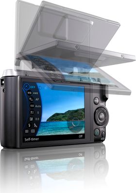 Casio Exilim EX-ZR1000 med vridbar skjerm.
