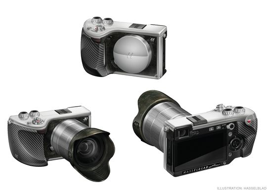 Hasselblad Lunar med grep i karbonfiber.