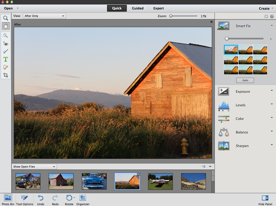 Smartfix-funksjonen i Photoshop Elements 11.