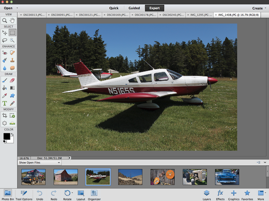 Ekspertmodus i Photoshop Elements 11.