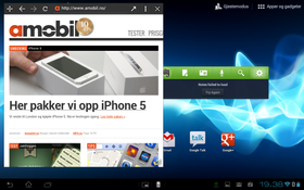 Du kan åpne et nettleservindu som flyter som et eget vindu på toppen av det vanlige Android-grensesnittet. .