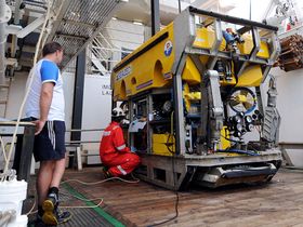ARBEIDSVERKTØY: En ROV undersøkels om bord på det norske fartøyet Seabed Worker.
