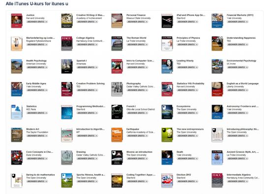 iTunes U får du til iPhone og iPad.