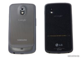 Samsung Galaxy Nexus (til venstre) og LG Nexus 4.