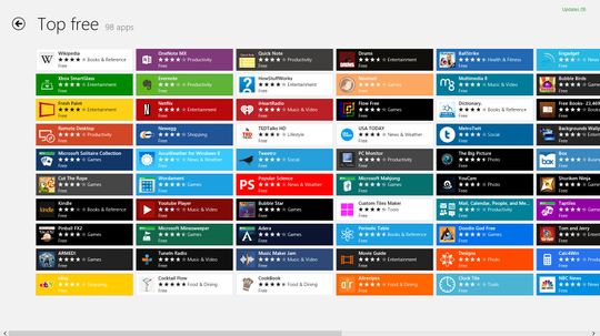 Windows 8 Store tilbyr applikasjoner til startskjermen.