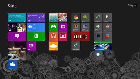 Startskjermen har blitt kjennetegnet til Windows 8.