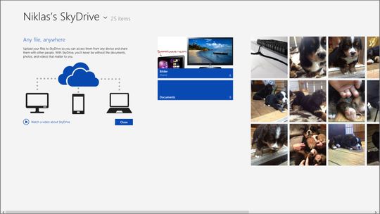 SkyDrive-applikasjonen gir deg full oversikt over alle filene du har lagret i Microsofts nettsky.