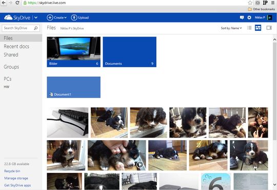 Du kan få tilgang til alle filene du lagrer i SkyDrive direkte fra nettleseren.
