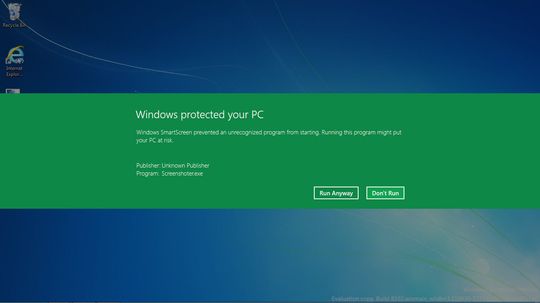 I stedet for å varsle deg hver gang du prøver å installere et program du lastet ned fra nettet, vil Smart Screen bare varsle deg hvis den ikke kjenner igjen programmet du vil installere.