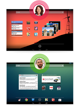 I Android 4.2 kan du veksle mellom brukere.