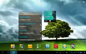 Med widgeten PadFone 2 Assistant har du rask tilgang til strømspareinnstillinger og andre nyttige funksjoner.