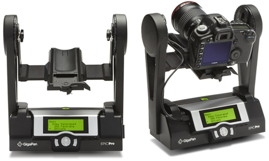 Slik ser produktet som ble brukt ut: Gigapan Epic Pro .