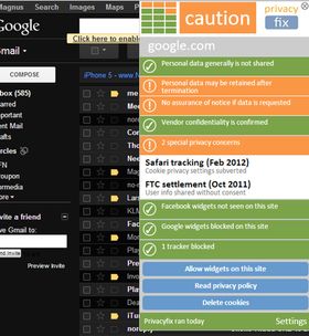 Med PrivacyFix kan du få opp informasjon om svært mange av de mest populære nettsidene og se hvordan de behandler din informasjon.