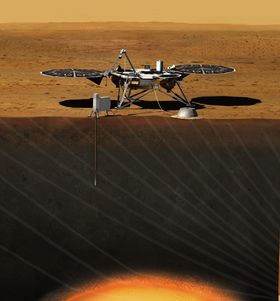 Landingsmodulen Interior Exploration using Seismic Investigations, Geodesy and Heat Transport (InSight).