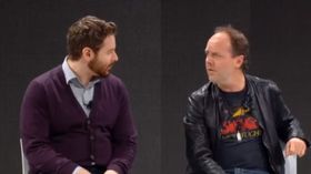 Sean Parker og Lars Ulrich under arrangementet.