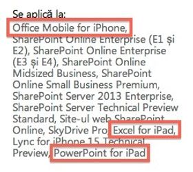 Microsofts franske supportnettsted viser referanser til Office for iPad.