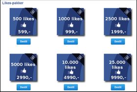 Det finnes mange sider som tilbyr deg enkle «likes» på Facebooksiden til bedrifter.