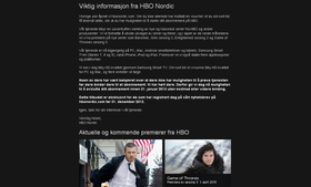 Gårsdagens e-post fra HBO Nordic.
