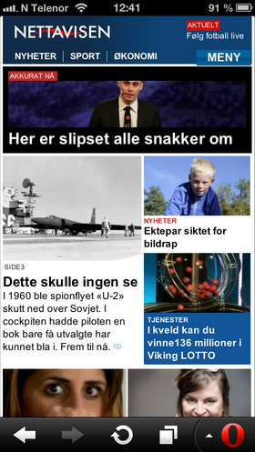 Opera får ikke lov å levere annet enn Opera Mini til iPhone, mens på Android kan du få fullversjonen av mobilnettleseren.