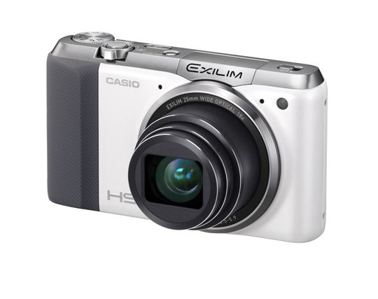 Hvit Casio EXILIM EX-ZR700.