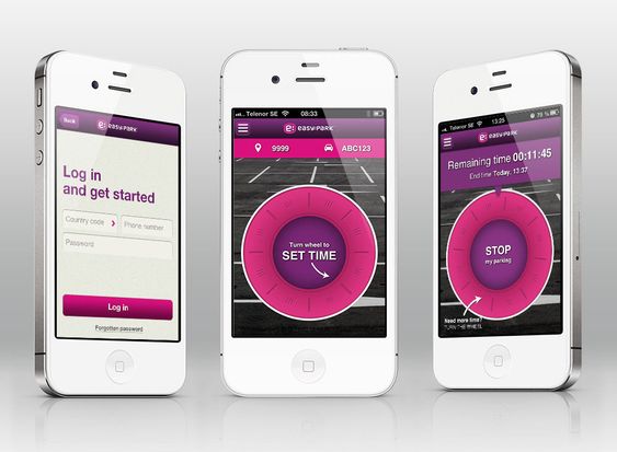Slik ser iOS-versjonen av EasyPark-appen ut.