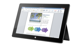 Støtten til Surface Pro gir bare én fast vinkel.