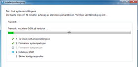 Synology Assistant må brukes under installasjonen.