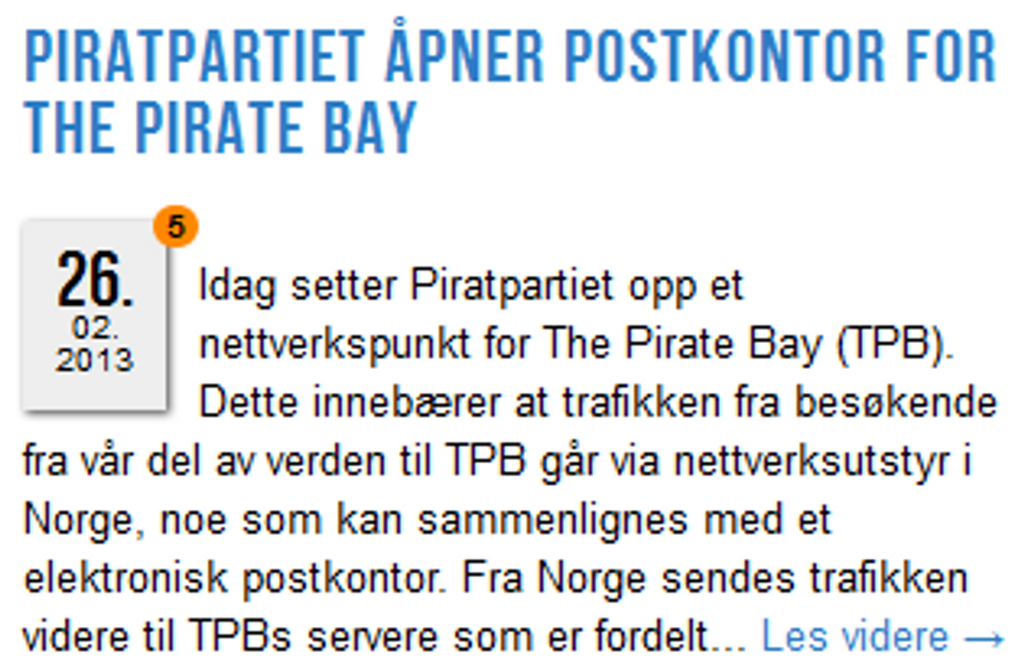 Faksimile, Piratpartiet.no.