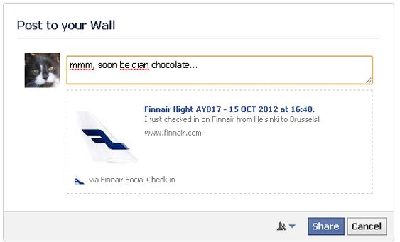 Slik ser Finnair for seg at du vil bruke innsjekkingsmuligheten.